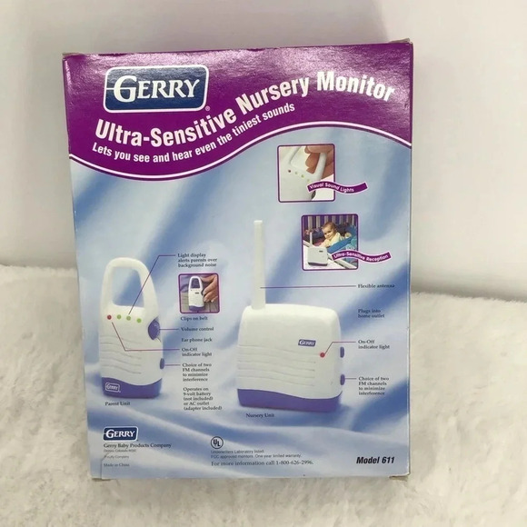 Gerry Ultra Sensitive Baby Nursery Monitor Model 611/2 Channels &Battery Back-up - Picture 2 of 4